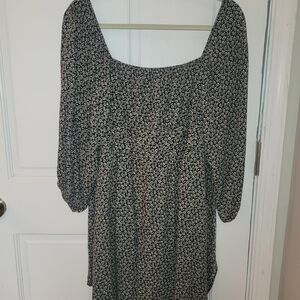 Altar'd State Black and White Floral Backless Dress